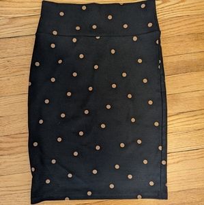 LuLaRoe brown/black polka dot skirt